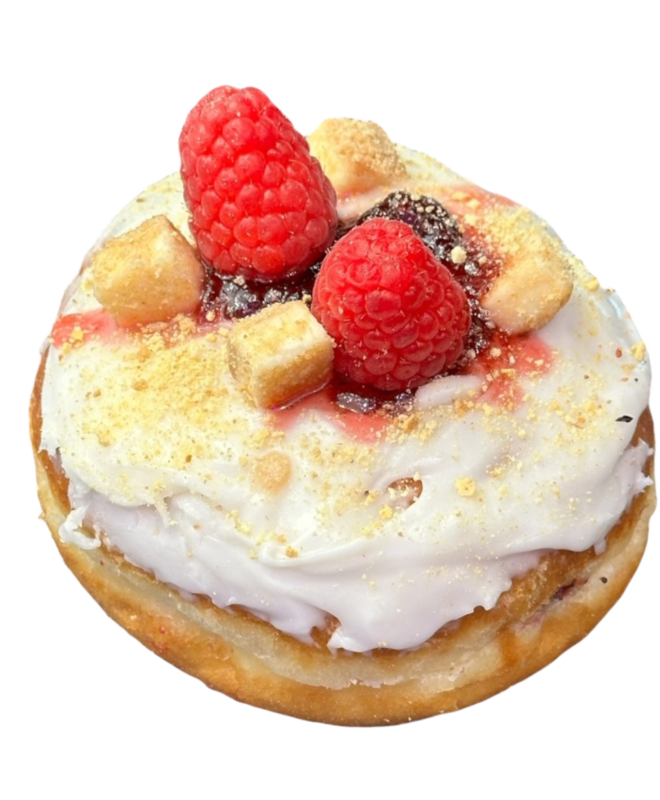 raspberry cheesecake donut