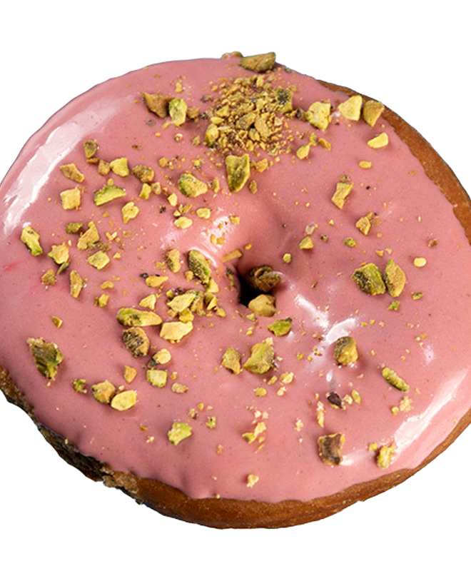 raspberry pistachio donut