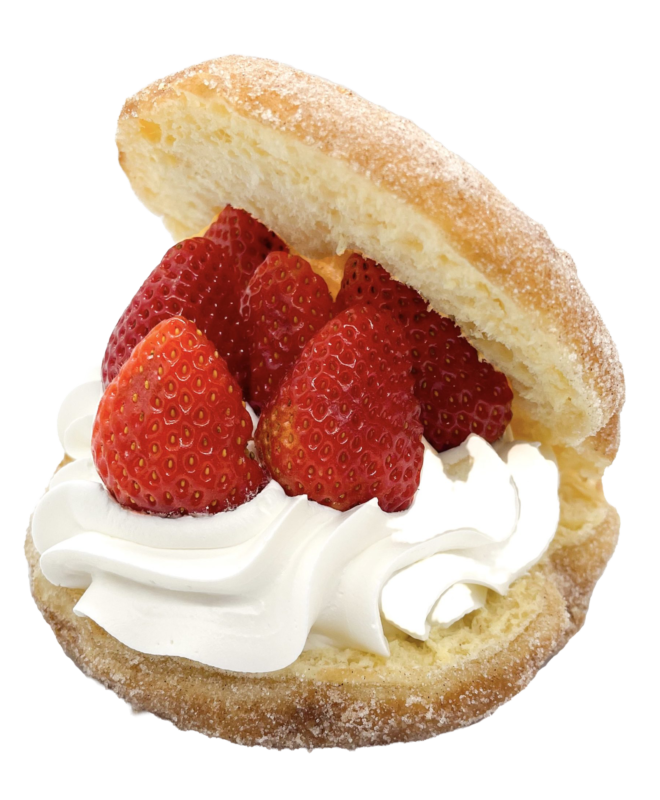 strawberries n cream donut
